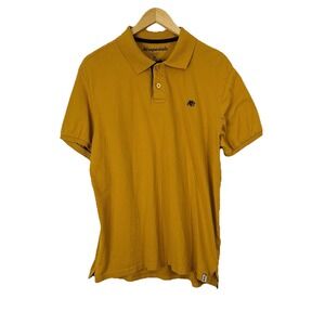Aeropostale Polo Shirt Men's Logo Front Hit Mustard Yellow Y2K 90s Preppy‎ A87
